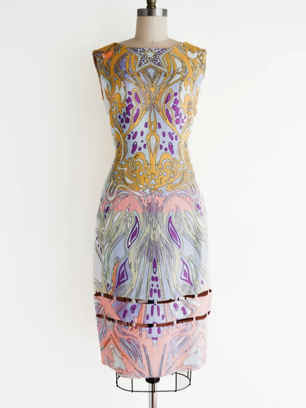 PUCCI spring 2016 pastel silk shift dress 38 IT US 8 - Picture 9 of 11